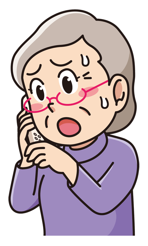 電話をする高齢女性 無料イラスト素材 イラスト素材図鑑