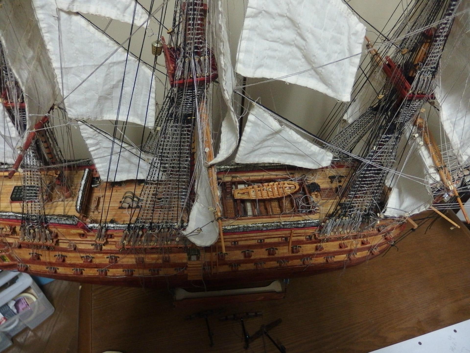 横帆、ロープ張り - 帆船模型で遊ぼう！！