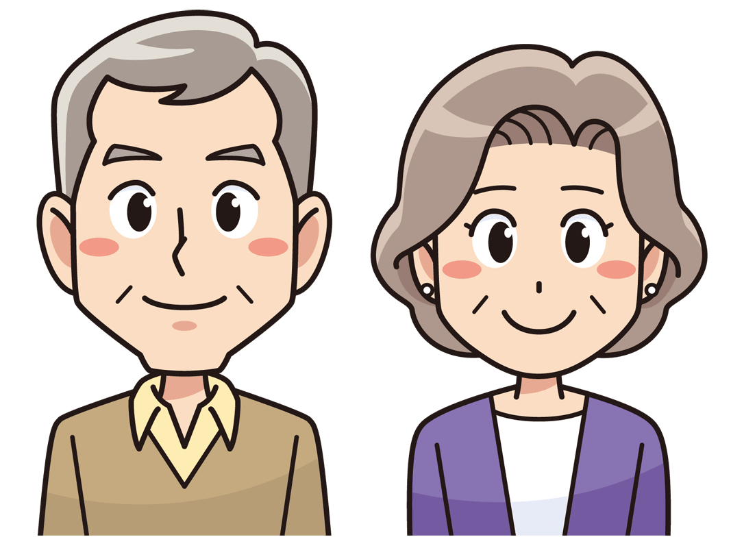 笑顔の年配夫婦 無料イラスト素材 イラスト素材図鑑