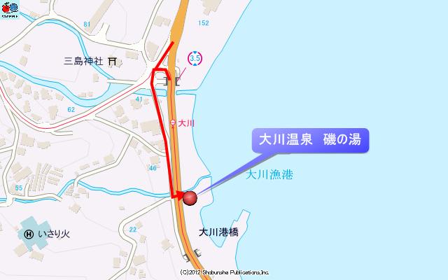 磯の湯付近の地図