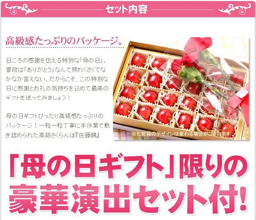 1万人にお母さんに届けた♪母の日ギフトさくらんぼ&生花カーネーション
