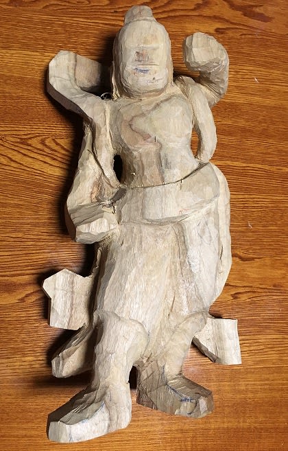 仏像彫刻セミアンティーク素材木彫