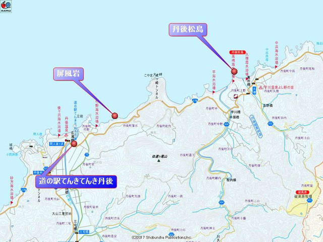 道の駅てんきてんき丹後の地図