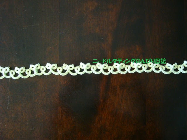 ダイソーレース糸 グリーンを使い始めました ニードルタティングのんびり日記