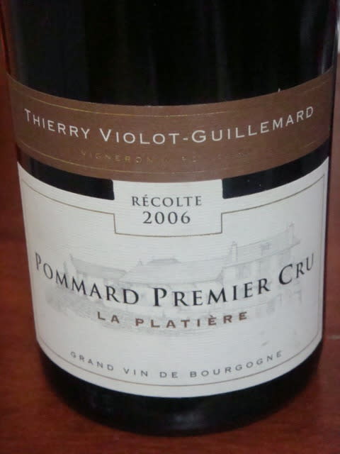 ティエリー・ヴィオロ・ギュマール ポマール 1er ラ・プラティエール 2006 - ワイン載録記