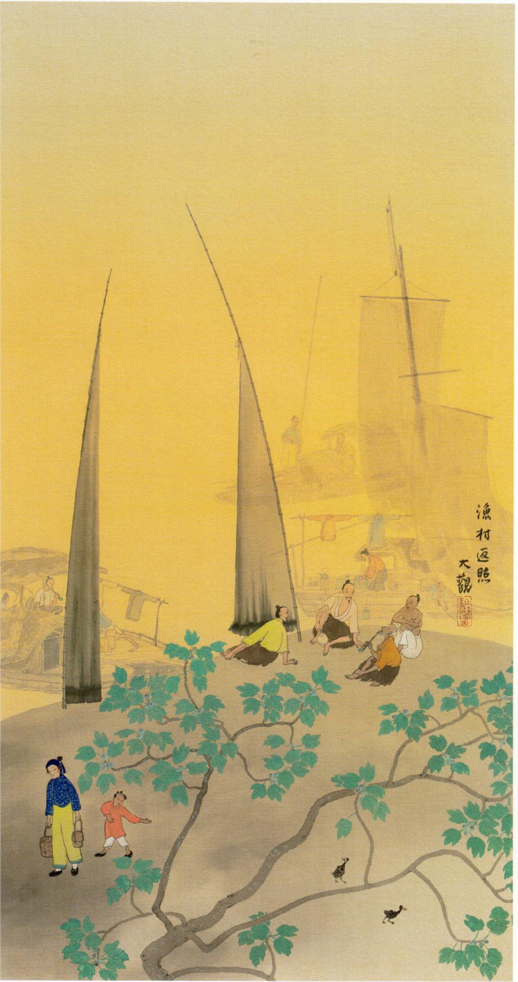 山下大五郎 画伯 「能登 間垣の漁村」リトグラフ 絵画 - 美術品