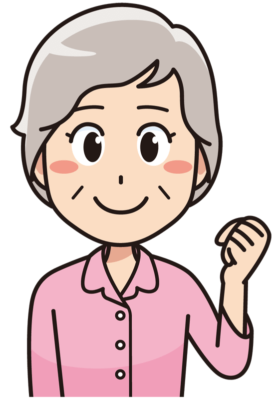 患者服を着た元気な高齢女性（無料イラスト素材） イラスト素材図鑑