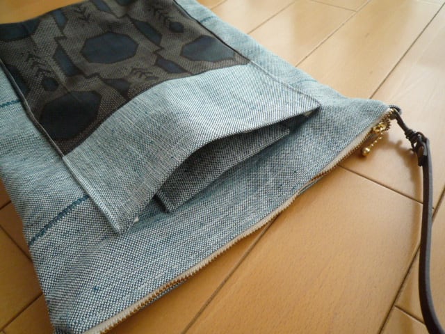 帯地と大島紬から斜めがけバッグ - 古布で小物を作る ・ 暇を見つけては読書
