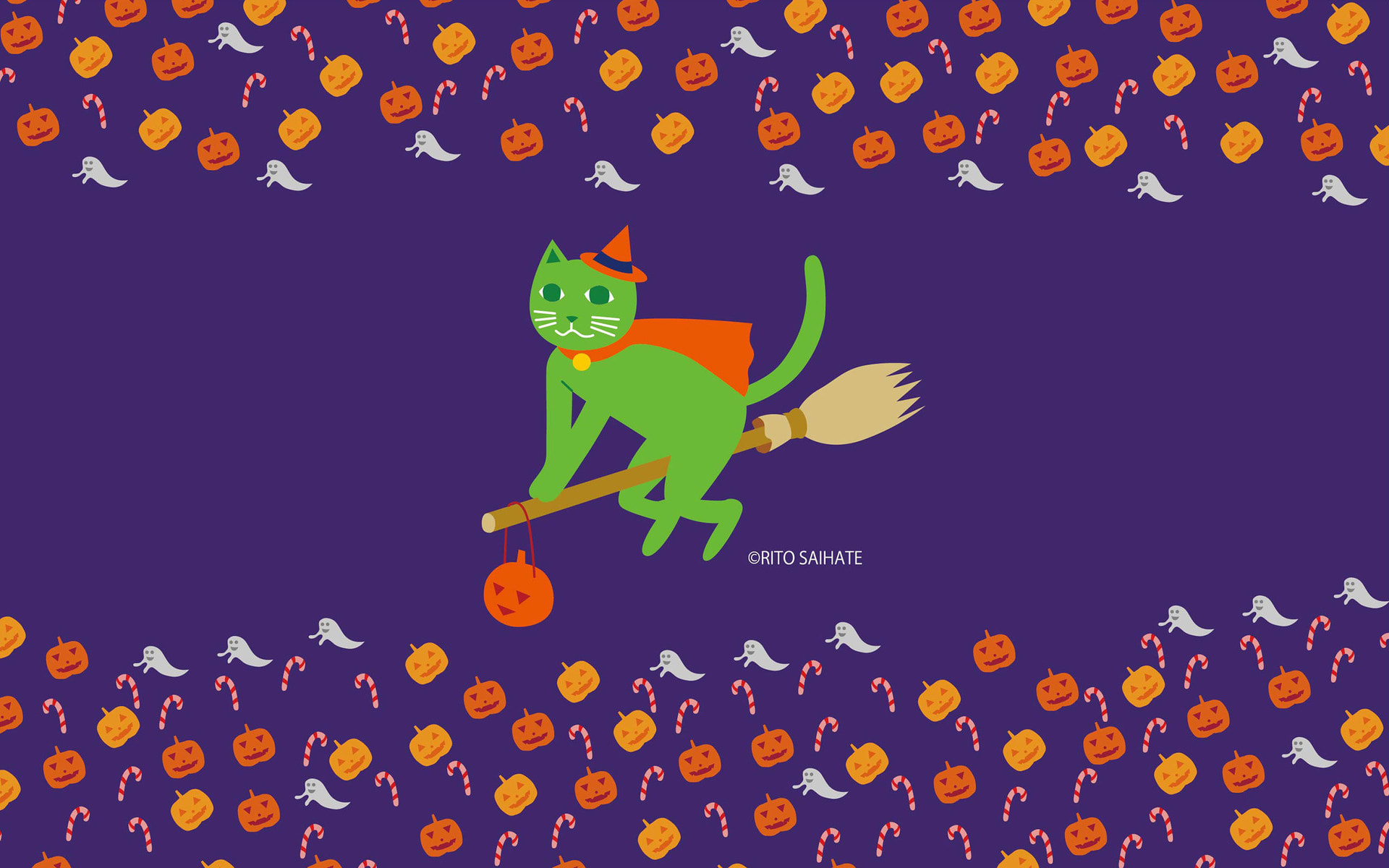 14年10月23日 デスクトップ壁紙 ハロウィン猫 さいはてりとのギャラリー