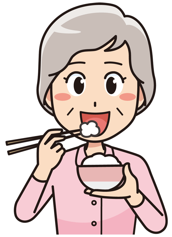 食事をする高齢女性 無料イラスト素材 イラスト素材図鑑