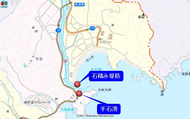 手石港周辺の地図