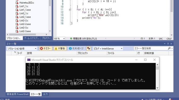 望洋先生の「秘伝C言語問答ポインタ編」No22 C言語は一次元の配列のみ