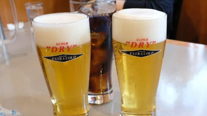 |M2313|池袋駅西口『地球飯店』に家族でお邪魔。エクストラコールド生ビ&海老すり身煎餅&豆苗炒め&エビチリで開始し、各自辛味ちゃんぽん、酸辣湯麵、担々麺を大変おいしく頂きました!