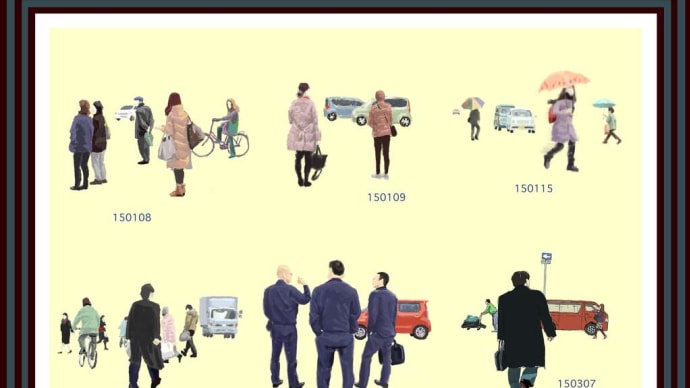 Passersby and cars6440/行き交う人々と車