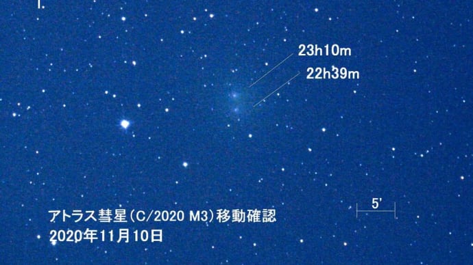 アトラス彗星（C/2020 M3）の移動確認を載せました