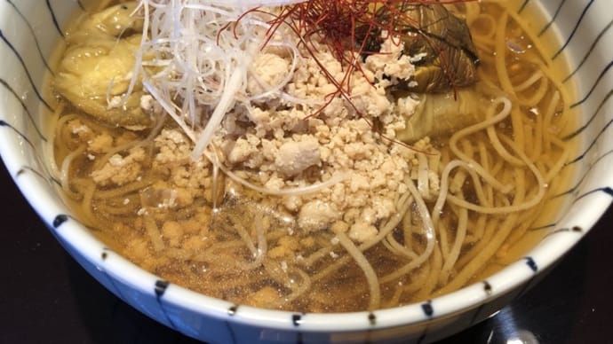 【福井市】福井市内の超人気蕎麦屋さんにて「焼き茄子と鶏そぼろの冷やかけそば」 「辛味おろしそば」(蕎麦やすたけ)
