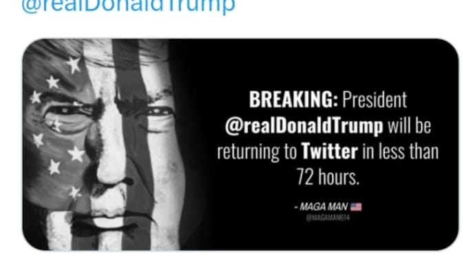 トランプ大統領は72時間以内（5月31日～）にツイッターに復帰する予定です！2021年1月9日が最後の投稿のアカウントに！@realDonaldTrump！