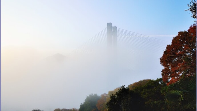 「秩父公園橋」と雲海（２０１７年１１月撮影）（２の２）  