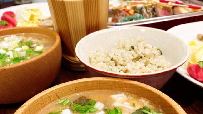 七草玄米ごはんと納豆汁