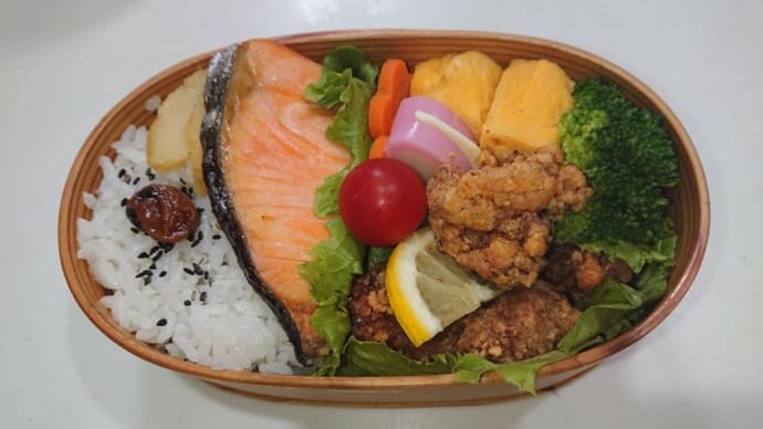 孫お弁当 鶏唐揚げ・鮭弁当