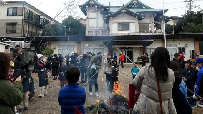どんど焼きの風景