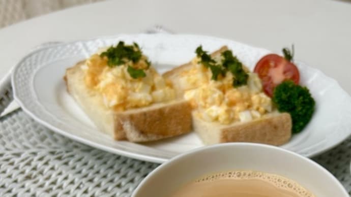 茹で卵を使ったたまごマヨトースト&ケニアCTC (一芯二葉 / 東京都杉並区西荻北) 〜♪