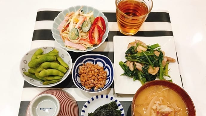 鶏肉と空芯菜の中華炒めで夜ごはん