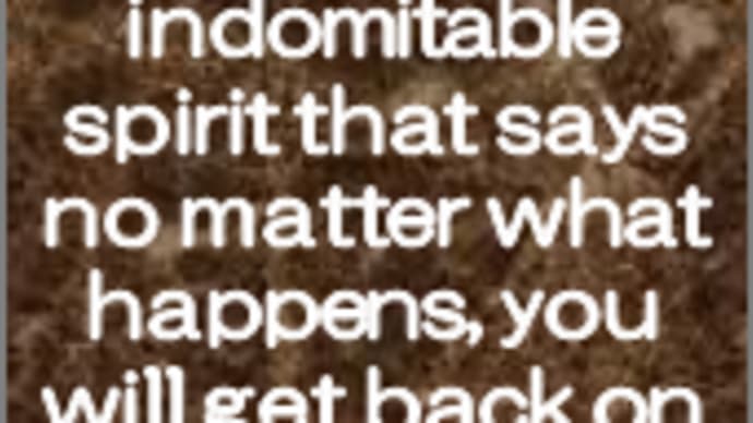 The indomitable spirit that says no matter what happens, you will get back on your feet.