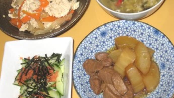 マグロとモーウィの煮付け