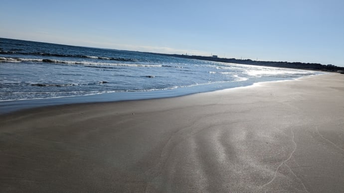 浜辺散歩で日光浴