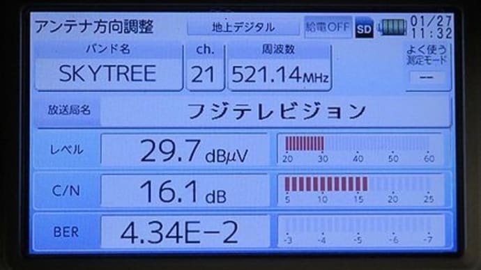 千葉県:船橋市本町にて、地デジ受信不良点検