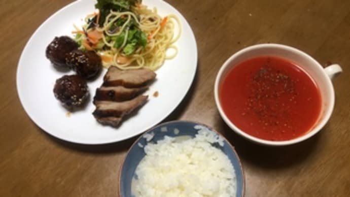 今日のランチ(炙り焼き&肉団子)