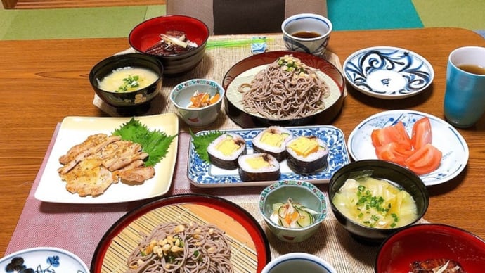 うな丼＆豚ロースの粒マスタードマヨ焼き