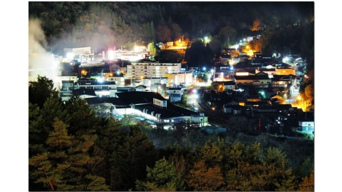 下呂温泉 夜半濃霧~夜明け