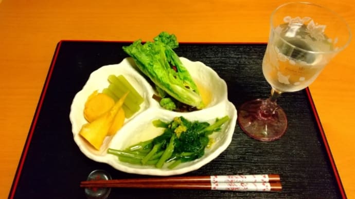 夕食としぼりたて無濾過生原酒汲みたて
