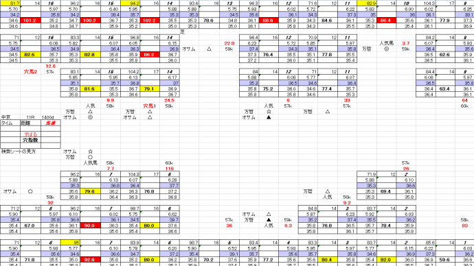 すばるS 1月 11日 中京競馬 11R お宝馬券 穴馬検索シート 穴馬指南するよ