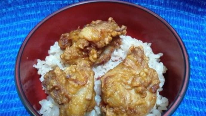 自家製国産鶏の唐揚げなお総菜残りで朝食、エネルギー確保して午後に挑むわけで:P