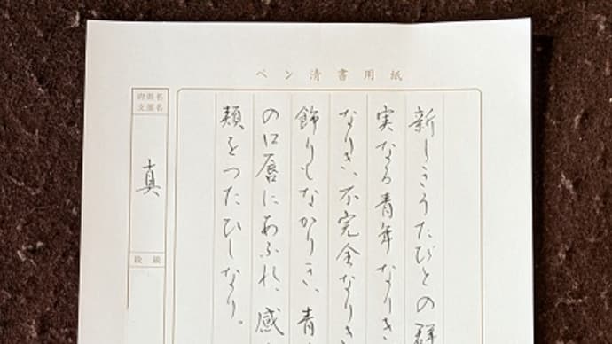 書道教室 新年号 ペン 上級課題 涙 に 涙 …?