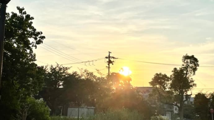 朝日の昇る朝