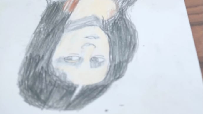 模写 モナリザ こどもパレット小1男子作 素晴らしい集中力!