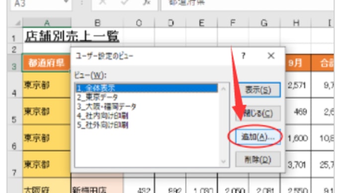 office2021 Excel ビューを変更して同じ名前で登録