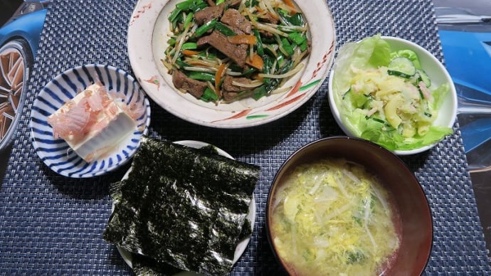 ニラレバ定食、炊屋食堂の田舎定食・・・庶民の味。