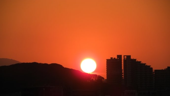 久しぶりの夕日(10月4日)