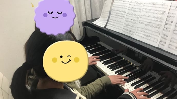 ［発表会関連］Ｙちゃんのママが連弾のレッスンに来てくれました♪