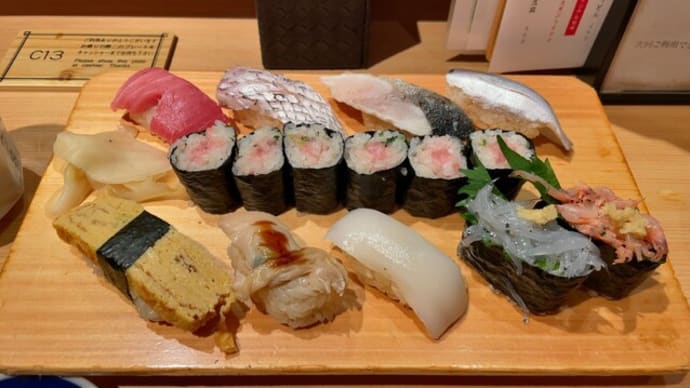 横浜市 寿司あおい 春の握り1400円+Cセット500円+クラフトビール700円