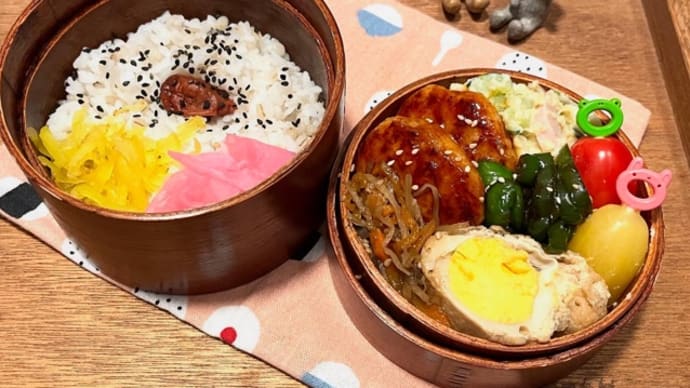 魚肉ソーセージ入りポテサラ弁当p(^_^)q