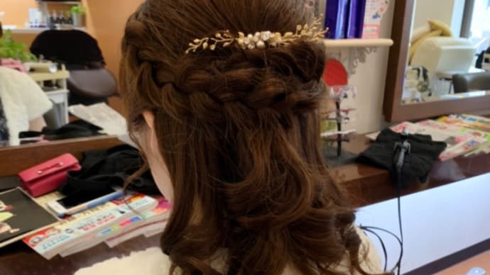 ヘアセット ハーフアップ