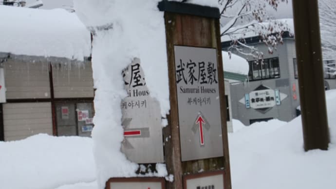 都会の雪* vs 角館の雪 *