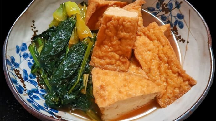 厚揚げと小松菜 ~絶好の組み合わせを炊いて475円~