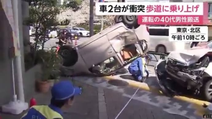 東京でＳＵＶと軽乗用車が衝突